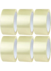 Duchic, Clear Packing Tape 2 inches x 50 yards Strong Heavy Duty Packaging Tape for Sealing Parcel Boxes, Moving Boxes Houses, Large Postal Bags, Office Supplies [6 Rolls]