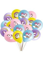 Generic 28 Pcs Unicorn Balloons, 12 Inch Latex Balloons Pack, Suitable For Unicorn Themed Decorations For Children's Birthday Parties, Multicoloured Balloons For Kids Birthday Party Decorations