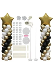 Generic All In One Balloon Stand Tower Set With 2 Balloon Towers, 2 Pieces Plum Clip Flower