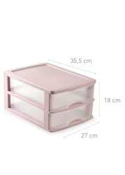 Plastic Forte Chest Of 2 Drawer, Pink