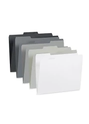 Blue Summit Supplies 100 Grayscale File Folders, Letter Size, 1/3 Cut Tab, Modern Gray, Black, and White Folder Assortment, Great for Organizing and Easy File Storage, 100 Per Box