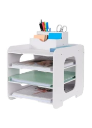 BlayaAdd Letter Tray Paper Organizer Desk Tidy Organizer File Document Holder A4 Paper Filing Trays for Home Office School 4 Tier