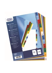 Elba Numerical Dividers Assorted A4 12 Tabs