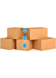 Markq [5 Pack] Small Double Wall 100% Recyclable Corrugated Cardboard Moving Boxes with 15 KG capacity, 41 x 33 x 33 cm Brown Carton for Packaging, Shipping and Storage, 5 ply