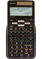 Sharp EL-W516TBSL 16-Digit Advanced Scientific Calculator with WriteView 4 Line Display, Battery and Solar Hybrid Powered LCD Display, Black &amp; White, Black and Silver, Model Number: ELW516TBSL, Large