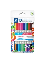 Staedtler Double-ended Fibre-tip Twin Colour Pens 10 PCS