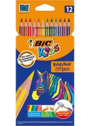 Bic Kids 12 Evolution Stripes Coloring Pencils