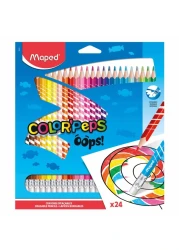 Maped Color'Peps Oops Erasable Crayon Pencils 24 PCS