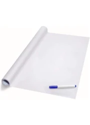Generic Self Adhesive White Board Paper, Easy Peel And Stick Dry Erase Whiteboard For Classroom, Planning, Office, Kid Painting With 1 Water Pen (78.7" X 17.7")