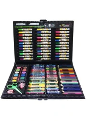 Generic Drawing Set, Art Set, 150 Pieces, Includes Drawing Wax, Crayons, Watercolour Pen, Paintng Oil Pastel And Accessories (Black)