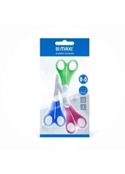 Maxi Student Scissors Multicolour 13cm 3 PCS