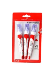 فابر كاستال قلم مصحح سعة 8 ملل حزمة من 3 - أبيض.
