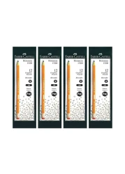 Faber-Castell Bonanza 1320 HB Graphite Pencils Yellow 12 PCS Pack of 4