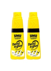 يو أيتش يو تويست آند غلو غراء لاصق متعدد الأغراض 35 ملل 2 قطعة - أبيض-
