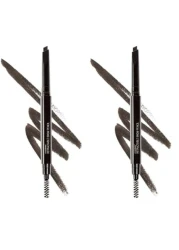 wet n wild Ultimate Eyebrow Retractable Definer Pencil, Dark Brown, Dual-Sided, Fine Tip, Shapes, Defines, Fills Brows Makeup (Pack of 2)