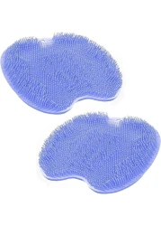 Pack of 2 Shower Foot Scrubber Mat Back Washer Back Exfoliating Bath Wash Pad Wall Mounted Slip Suction Cups Foot Scrubber for Use in Shower Cups Foot Cleaner for Men and Women" Blue