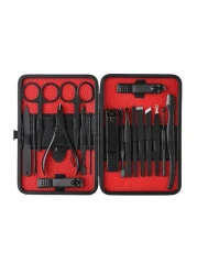 Generic 18-Piece Pedicure And Manicure Tool Set, With Carry Case, Black