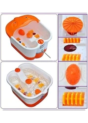 Electric Foot Spa Pedicure Massager with Heated Bath Motorized Massage Rollers, Vibration, Bubble Therapy, Temperature Control