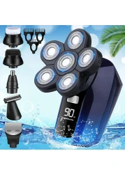 5-in-1 Electric Head Shaver for Bald Men – Cordless Men’s Electric Razor, Bald Head Shaver, and Grooming Kit for Sensitive Skin, Wet/Dry Use