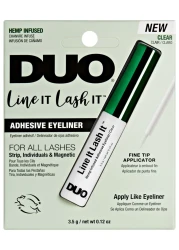 DUO Line It Lash It Clear Lash Adhesive HempInfused Precision Glue Eyeliner for Strip Individuals Magnetic False Eyelashes 012 Oz