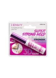 iEnvy by KISS Super Strong Hold 3D Strip Lash Glue Waterproof BrushOn False Eyelash Adhesive LatexFree LongLasting Easy Application Ideal for Sensitive Eyes Clear