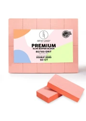 Artist Land Slim Orange Buffer Set &ndash; (80/100 Grit) - 50 Ct- Professional Grade Salon Quality Nail Buffing Blocks Pack for Pre-Application of Polish, Gel, Acrylic, Double-Sided Nail Buffer Blocks
