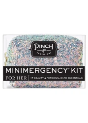 Pinch Provisions Moonstone Glitter Minimergency Kit Includes 17 TravelSized Cosmetic Essentials Convenient for Purses Emergency Beauty Accessories Gifts for Holidays Birthdays