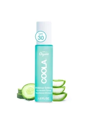 COOLA Organic Makeup Setting Spray with SPF 30 Hydrating Makeup Protection Sunscreen made with Cucumber Aloe Vera Dermatologist Tested Alcohol Free 15 Fl Oz