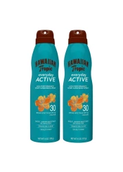 Hawaiian Tropic Everyday Active Clear Spray Sunscreen SPF 30, 6oz Twin Pack Hawaiian Tropic Sunblock, Oxybenzone Free, Spray On Sunscreen