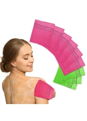 CUTIE MANGO Korean Exfoliating Bath Cloth Viscose Rayon Mitt Towel Glove 12Pack Asian Body Scrubbing Washcloth Pads for Deep Clean and Skin Massages Green 6pcs Red 6pcs