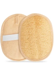CraftsOfEgypt 2 Exfoliating Loofah Pads bath sponge AllNatural Egyptian Bath Shower Exfoliating washcloth and Loofa natural Sponge for Face Back Body Eco Friendly and biodegradable