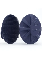 BEAUTAIL Silicone Body Scrubber Shower Bath Wash Brush Gentle Exfoliating Scrub Cleansing Loofah for Women Men Baby Sensitive Skin Easy to Clean Lather Nicely More Hygienic 1 Pack Blue