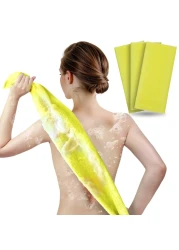 ARCH&amp;M Exfoliating Washcloth Body Scrubber Back Scrubber for Shower Japanese Beauty Washcloth Bath Wash Cloth Korean Exfoliation Luffah Towel Net Sponge Loofah Body Scrub 3 Pack (Yellow x 3)