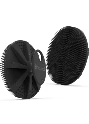 Silicone Body Scrubber Shower Bath Brush, More Hygienic Than Traditional Loofah, Lather Nicely, Long Lasting, Gentle Exfoliating for Women Men Baby Sensitive Skin, 1 Pack, Black