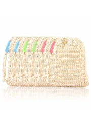 Bar Soap Saver Bags 6 Pieces, Shampoo &amp; Conditioner Bar Holder for Preserve Soap Bars, Natural Sisal Soap Pouch for Exfoliating Body Scrubber, Travel Mesh Soap Pocket Soap Sack Use in Shower Bath