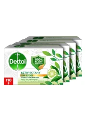 Dettol Activ-Botany Antibacterial Bar Soap Green Tea and Bergamot 110g Pack of 4