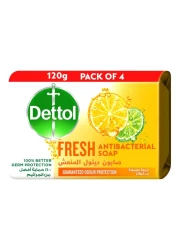 ديتول فريش قالب صابون مضاد للبكتيريا أبيض 120 غرام حزمة من 4