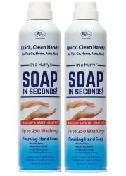 Rock DoctorFoaming Hand Soap In Seconds Spray Bottle Dispenser Fresh Scent No Rinse Alcohol Free Sanitizer Gentle on Soft Skin Home Work and School Pack of 2