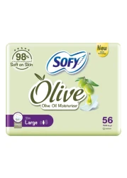 Sofy Slim Olive Oil Moisturizer 56 Sanitary Pads Large White