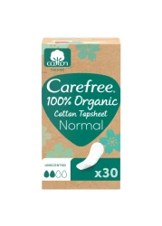 Carefree Organic Cotton Normal Unscented 30 Pantyliners White
