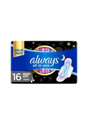 Always All-In-One Ultra Thin Night Sanitary Pads Purple 16 Pads