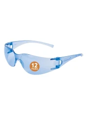 KLEENGUARD Element Safety Glasses (33072), Lightweight, Economical, Disposable, Metal-Free, Light Blue Lens &amp; Frame, 12 Pairs / Case