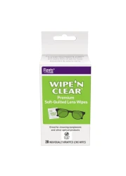 Flents Lens Wipes Wipe N Clear 20 Count PreMoistened StreakFree Safe for Glasses AntiFog Gentle Cleaning Clear Vision Individually Wrapped for Travel Convenience Made in the USA