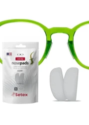 Setex Gecko Grip Ultra-Thin 0.6mm Anti Slip Eyeglass Nose Pads, (5 Clear Pair) USA Made, 2500 Innovative Microstructured Fibers per Nose Pad, 0.6mm x 7mm x 16mm