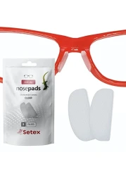 Setex Gecko Grip 1mm Anti Slip Eyeglass Nose Pads, (5 Clear Pair) USA Made, 2500 Innovative Microstructured Fibers per Nose Pad, 1mm x 7mm x 16mm