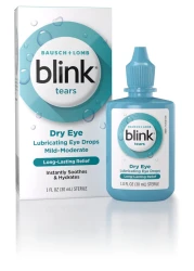 Blink Tears Lubricating Eye Drops, 1 fl oz (30 mL) Eye Care for Mild to Moderate Dry Eyes, Hyaluronate for Boosting Hydration, Moisturizing &amp; Soothing Eye Drops for Dry Eyes