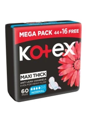 Kotex Maxi Protect Thick Pads Normal Size Sanitary Pads With Wings 60 Sanitary Pads