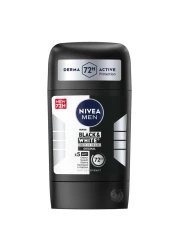 NIVEA MEN Black &amp; White Invisible Antiperspirant Deodorant Stick, Original, 72H Active Protection, 50ml