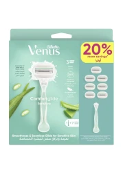 Gillette Venus Comfortglide Sensitive Razor and Cartridges Pack of 7