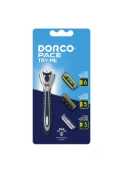 Dorco Pace Try Me Razor With Cartridge Blue 4 PCS